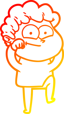 Bir insan tarafından çizilmiş mutlu bir adamın çizgi çizimi.