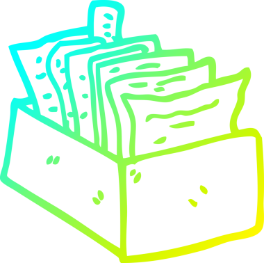 Bir insan tarafından çizilmiş bir karikatür ofisinin soğuk gradyan çizimi.