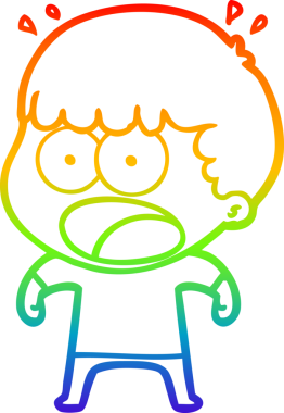 gökkuşağı gradyanı çizimi bir insan tarafından çizilmiş şok bir adam