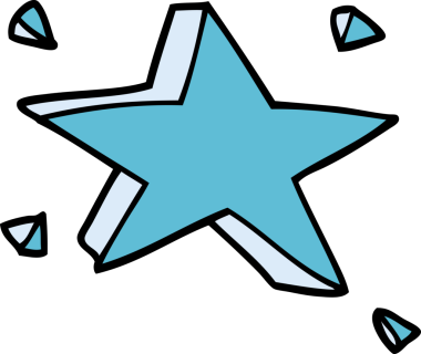 Bir insan tarafından çizilmiş karalama yıldızı.