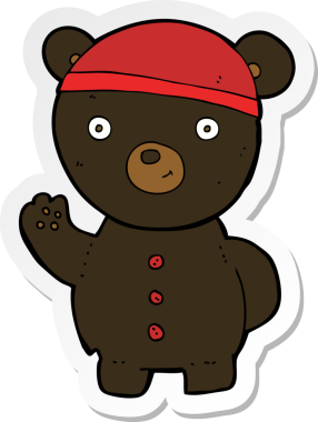 Bir insan tarafından çizilmiş siyah ayı yavrusunun çıkartması.