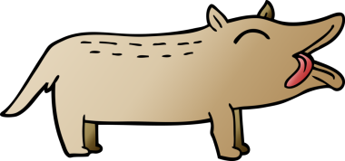 Bir insan tarafından çizilmiş komik bir köpek.