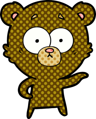 Bir insan tarafından çizilmiş endişeli ayı karikatürü