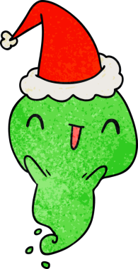 Bir insan tarafından çizilmiş kawai hayaletinin el yapımı bir karikatürü.