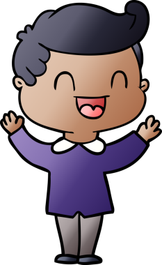 Bir insan tarafından çizilmiş mutlu bir adam.