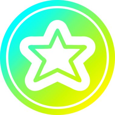 bir insan tarafından çizilen serin gradyan bitiş ile yıldız şekli simgesi