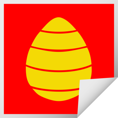 Bir insan tarafından çizilmiş kare soyulmuş tuhaf karikatür paskalya yumurtası.