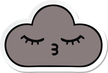 Bir insan tarafından çizilmiş şirin bir fırtına bulutunun çıkartması.