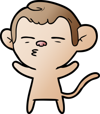 bir insan tarafından çizilmiş şüpheli maymun çizgi filmi