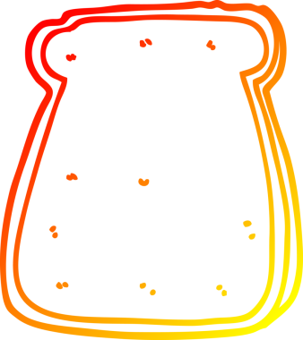 Bir insan tarafından çizilmiş bir ekmek diliminin sıcak gradyan çizimi