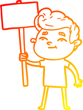 Bir insan tarafından çizilmiş işaretli mutlu bir çizgi film adamı çizimi.