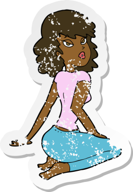 Bir insan tarafından çizilmiş bir karikatürün gerilimli çıkartması.