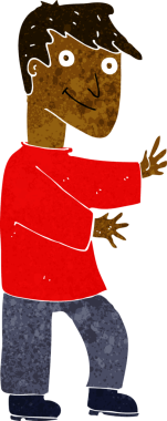 Bir insan tarafından çizilmiş mutlu bir adam.