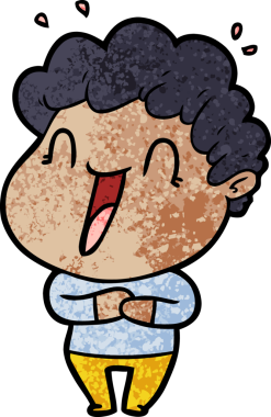 Bir insan tarafından çizilmiş mutlu bir adam.