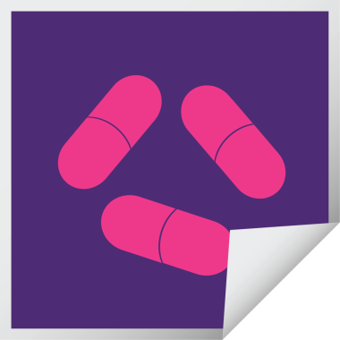 hap vektörü illüstrasyon kare soyma etiketi bir insan tarafından çizildi