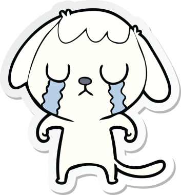 Bir insan tarafından çizilmiş şirin bir köpeğin çıkartması.