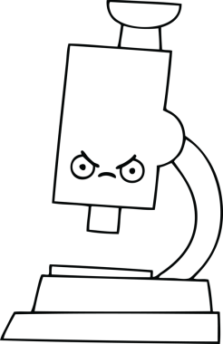 Bir insan tarafından çizilmiş bir mikroskop çizimi