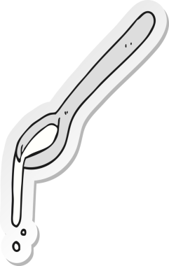 Bir insan tarafından çizilmiş karikatür kaşığının çıkartması.