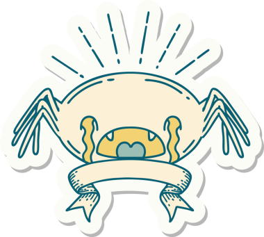 Bir insan tarafından çizilmiş dövme stili ağlayan örümcek çıkartması.