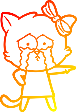 Bir insan tarafından çizilmiş çizgi film kedisinin sıcak çizgi çizimi