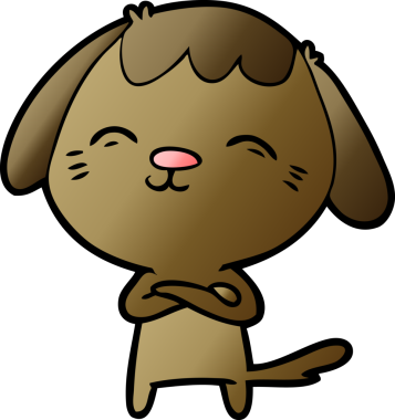 Bir insan tarafından çizilmiş mutlu çizgi film köpeği.