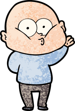 Bir insan tarafından çizilmiş kel bir adam.