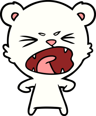 Bir insan tarafından çizilmiş kızgın kutup ayısı çizgi filmi.