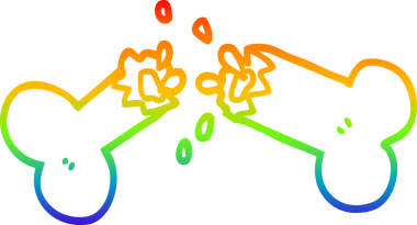 Bir insan tarafından çizilen kırık bir kemik parçasının çizimi.