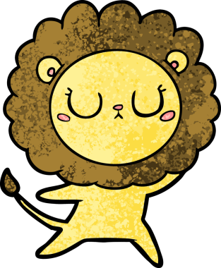 Bir insan tarafından çizilmiş çizgi film aslan dansı.