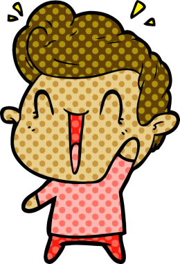 Bir insan tarafından çizilmiş heyecanlı bir çizgi film.