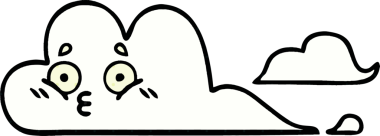 Bir insan tarafından çizilmiş beyaz bir bulutun çizgi roman tarzı