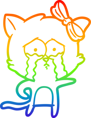 gökkuşağı gradyanı çizimi bir insan tarafından çizilmiş çizgi film kedisi