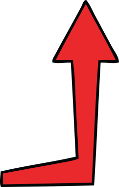 Bir insan tarafından çizilmiş tuhaf çizgi film oku.