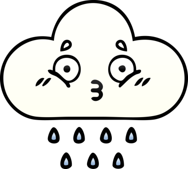 Bir insan tarafından çizilen yağmur bulutunun gölgeli çizimi