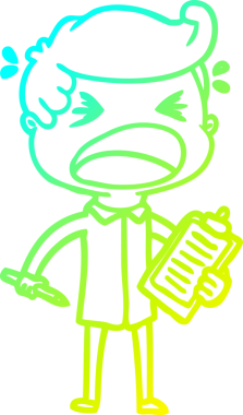 Bir insan tarafından çizilmiş bağıran bir karikatür çizimi.