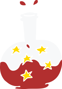 Bir insan tarafından çizilmiş sihirli iksir.