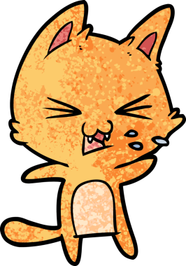 Bir insan tarafından çizilmiş kedi tıslaması.