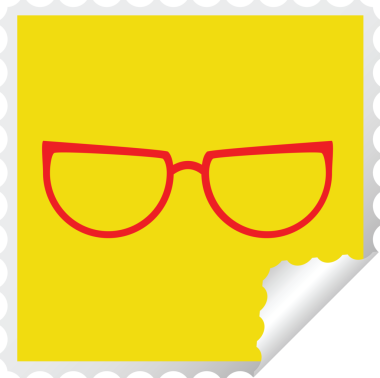 Bir insan tarafından çizilmiş grafik vektör kare soyma etiketi