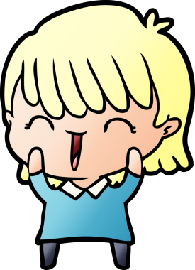 Bir insan tarafından çizilmiş karikatür kadın.