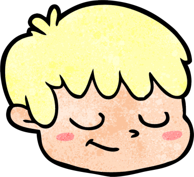 Bir insan tarafından çizilmiş erkek yüzü.