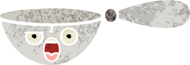 Bir insan tarafından çizilmiş bir ölçüm kaşığının retro çizim tarzı karikatürü