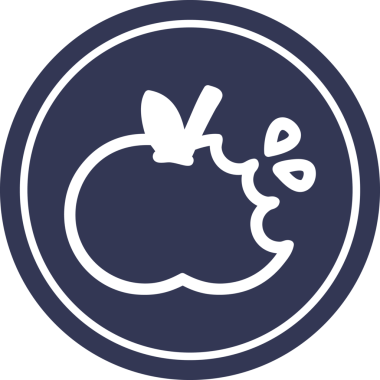 Bir insan tarafından çizilmiş ısırılmış elma dairesi simgesi