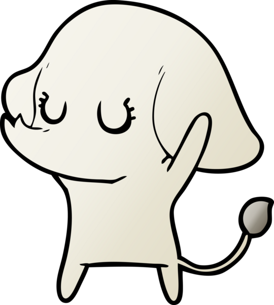 Bir insan tarafından çizilmiş şirin bir fil.