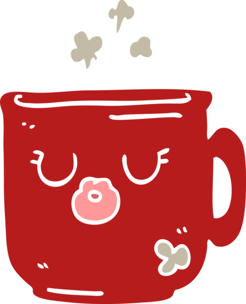 Bir insan tarafından çizilmiş sıcak kahve fincanı.