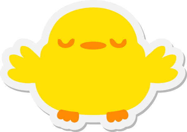 Bir insan tarafından çizilmiş şirin yavru kuş çıkartması.