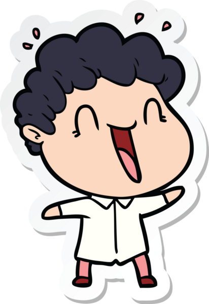 Bir insan tarafından çizilmiş mutlu bir adamın çıkartması.