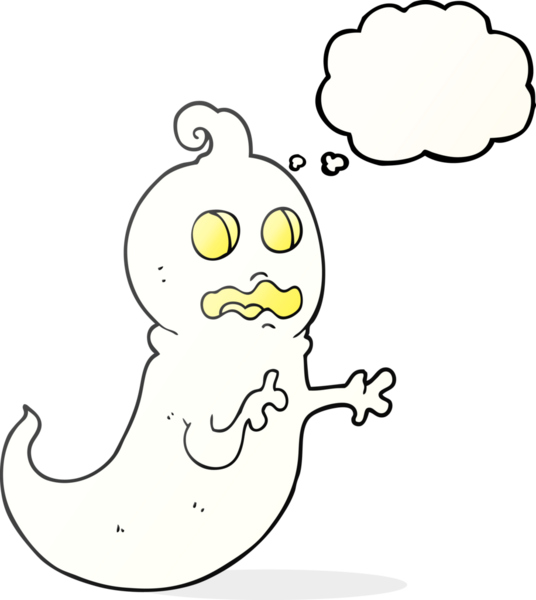 Bir insan tarafından çizilmiş serbest çizim baloncuk çizgi film hayaleti.