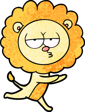 Bir insan tarafından çizilmiş koşu aslanı.