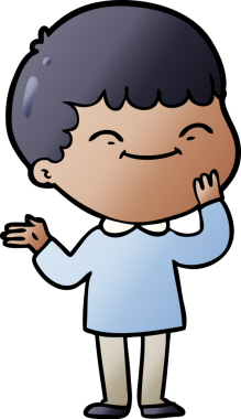 Bir insan tarafından çizilmiş mutlu çocuk çizgi filmi.