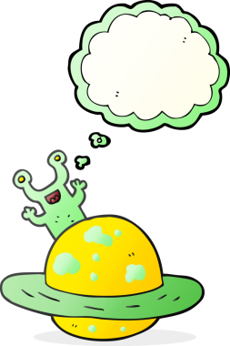 Bir insan tarafından çizilmiş serbest çizim baloncuk uzaylı gezegeni.